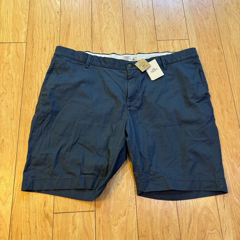 Faherty Organic Cotton Island Life Short Chino 8" Navy Blue Men's Size 42 NWT